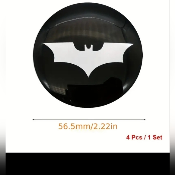 4 pcs Batman  Car Wheel Center Hub Cap Emblem decals 56mm / 2.2 Inc - Picture 4 of 4